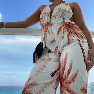 Tropical pant romper